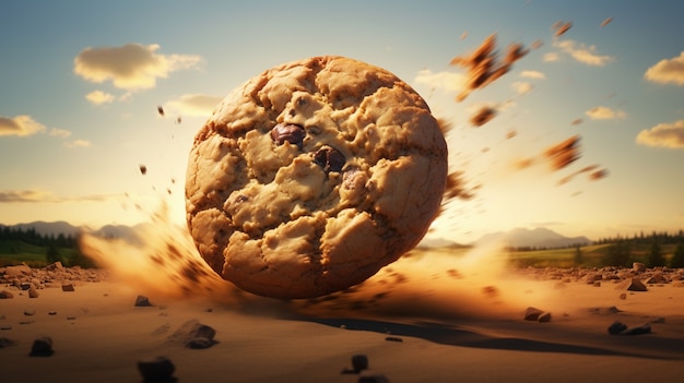 Vista dall'alto deliziosi biscotti di pan di zenzero