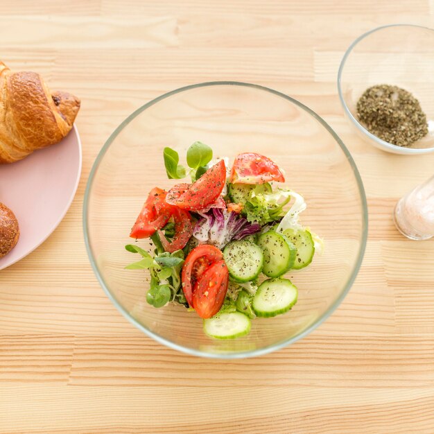 Vista dall'alto delizioso assortimento di alimenti