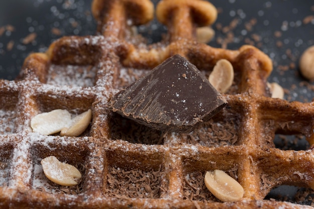 Vista dall'alto delizioso waffle