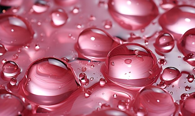 vista dall'alto dell'effetto acqua su una superficie rosa lucida