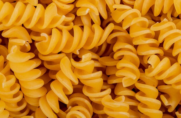 Vista dall'alto della pasta mafalda per usi superficiali