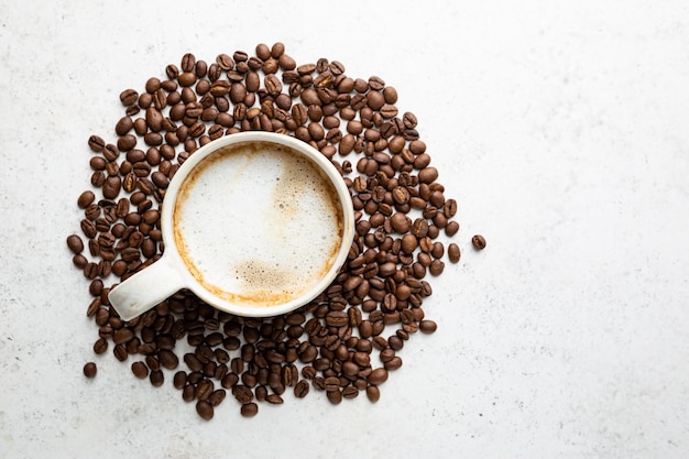 Vista dall&#39;alto della tazza di caffè