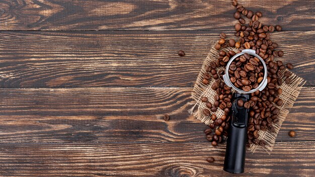 Vista dall'alto di caffè con spazio di copia