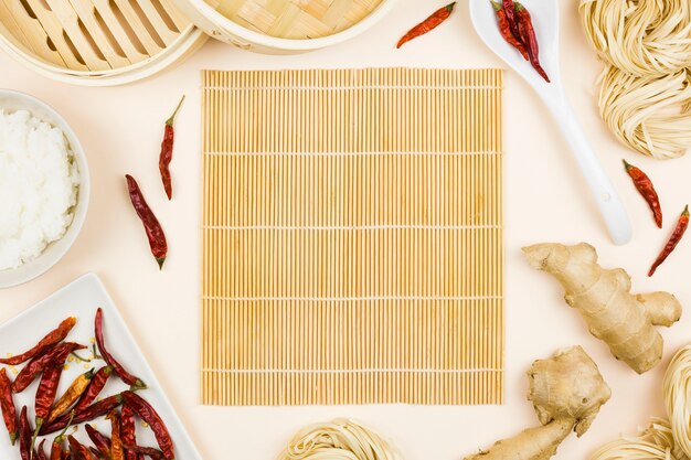 Vista dall&#39;alto di ingredienti per una ricetta