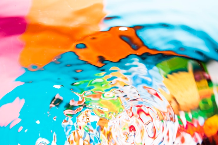 Foto gratuito vista dall'alto di onde d'acqua multicolore