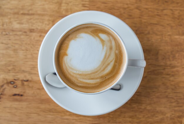 Vista dall&#39;alto di una deliziosa tazza di caffè