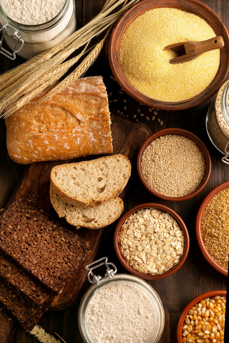 Foto gratuito vista degli allergeni che si trovano comunemente nei cereali