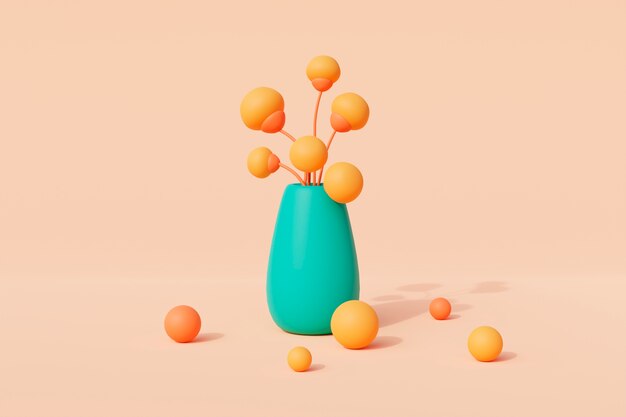 Vista dei fiori che sbocciano 3d