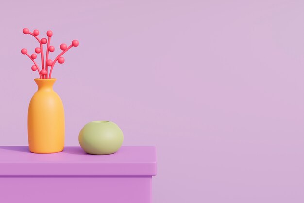 Vista dei fiori che sbocciano 3d