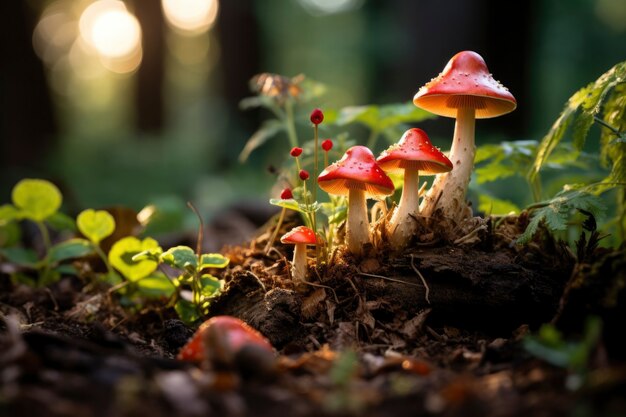 Vista dei funghi in natura