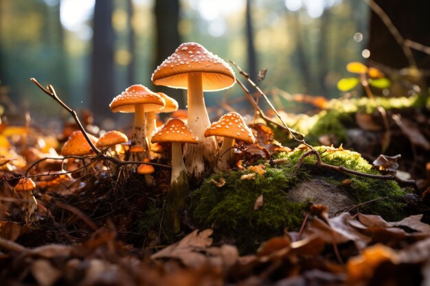 Vista dei funghi in natura