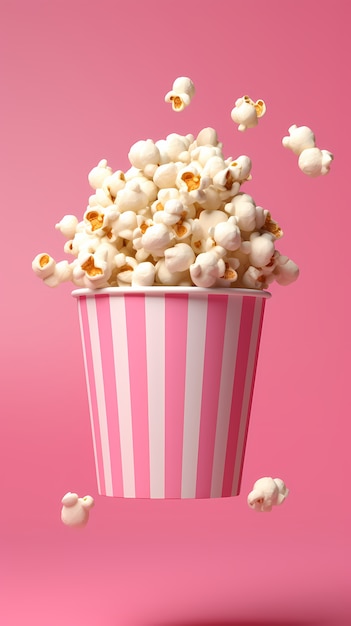 Vista dei popcorn del cinema 3d