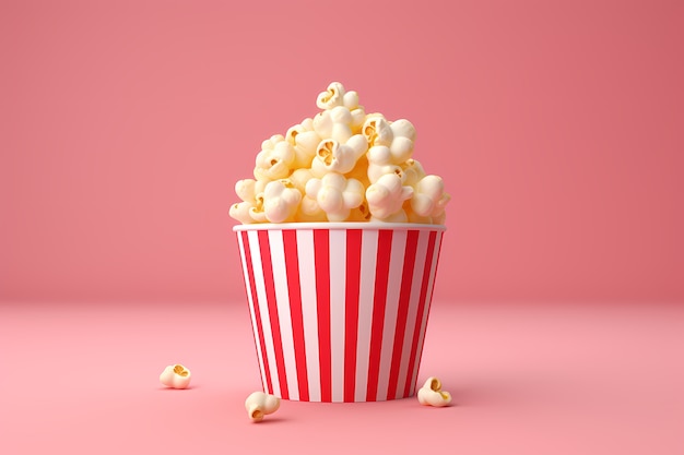 Vista dei popcorn del cinema 3d