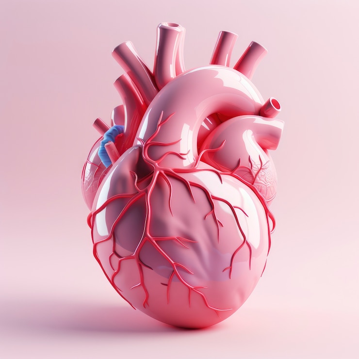 Foto gratuito vista del cuore grafico 3d