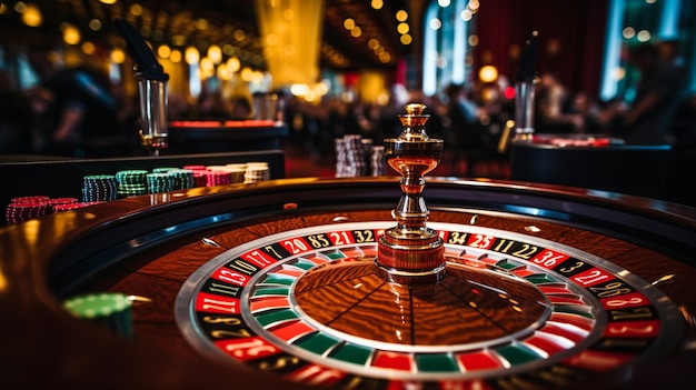 Vista del gioco della roulette in un casinò