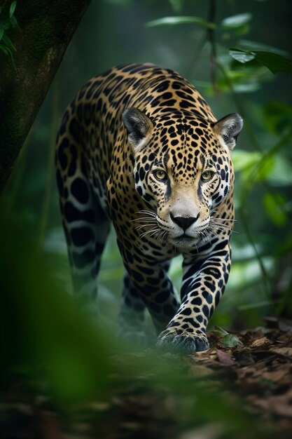 Vista del leopardo selvatico in natura