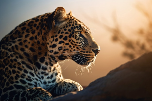 Vista del leopardo selvatico in natura