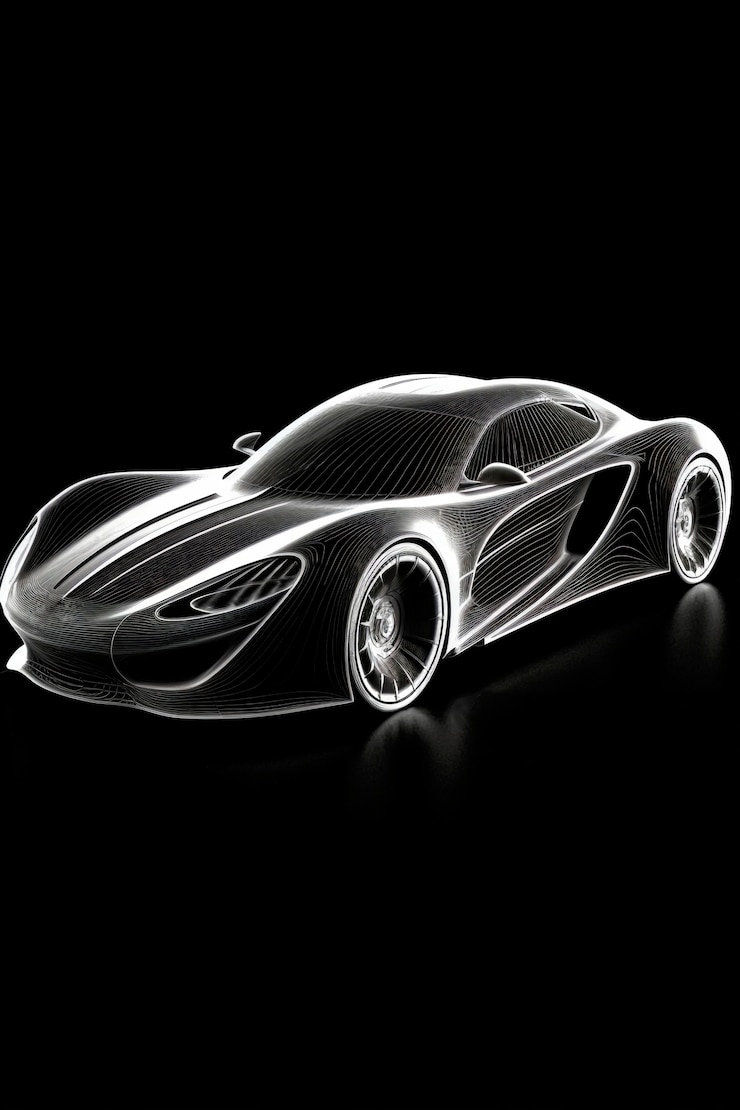 Foto gratuito vista del modello di auto 3d