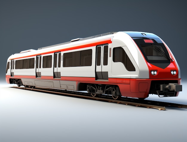 Vista del modello di treno moderno 3d