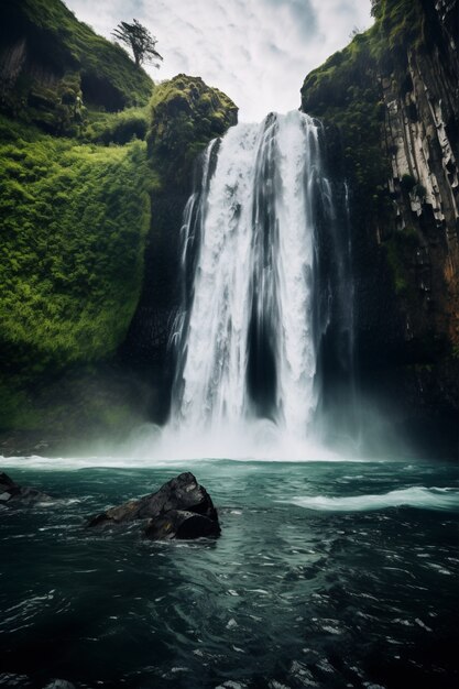 Vista del paesaggio naturale della cascata