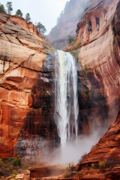 Vista del paesaggio naturale della cascata