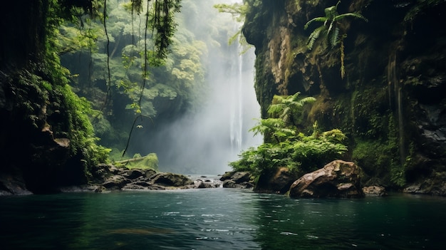 Vista del paesaggio naturale della cascata