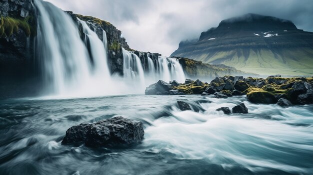 Vista del paesaggio naturale della cascata