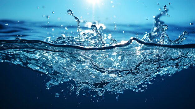 Vista dell'acqua limpida con effetto splash