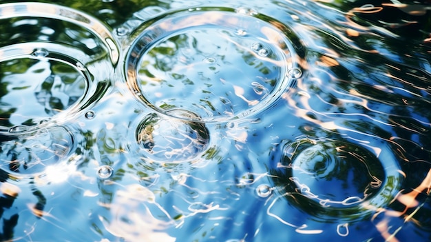 Vista dell'acqua limpida con effetto splash