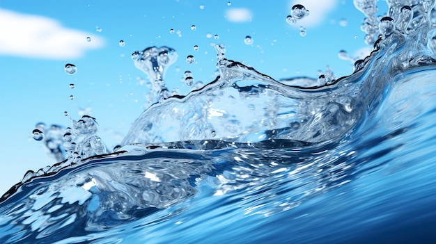 Vista dell'acqua limpida con effetto splash