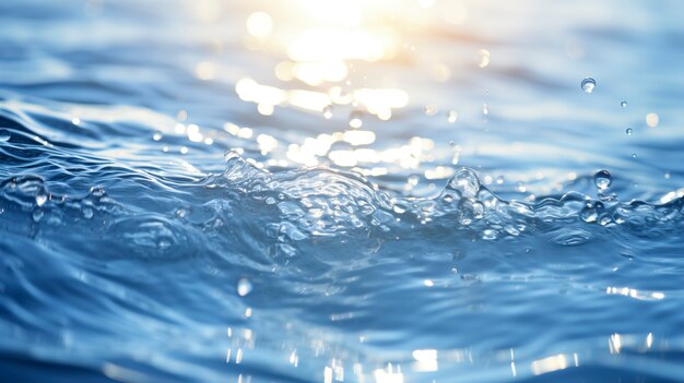 Vista dell'acqua limpida con effetto splash