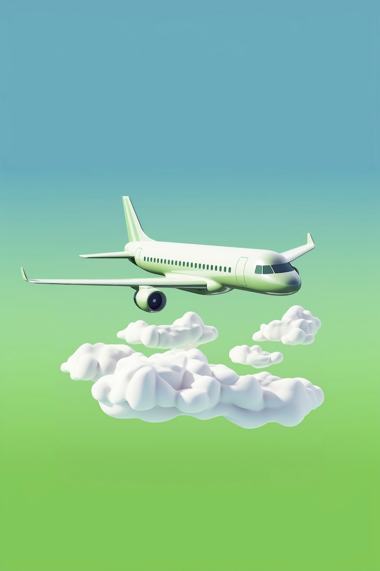 Foto gratuito vista dell'aereo 3d