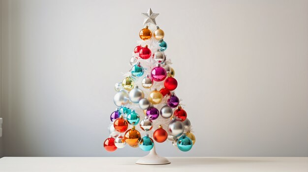 Vista dell'albero di Natale decorato con ornamenti