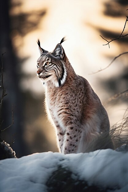 Vista dell'animale della lince allo stato brado