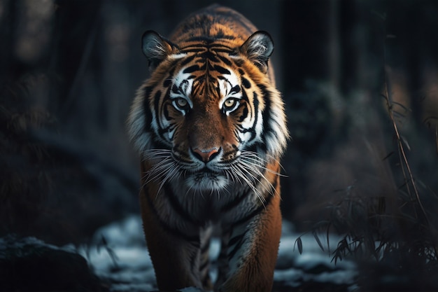 Vista dell'animale tigre allo stato brado
