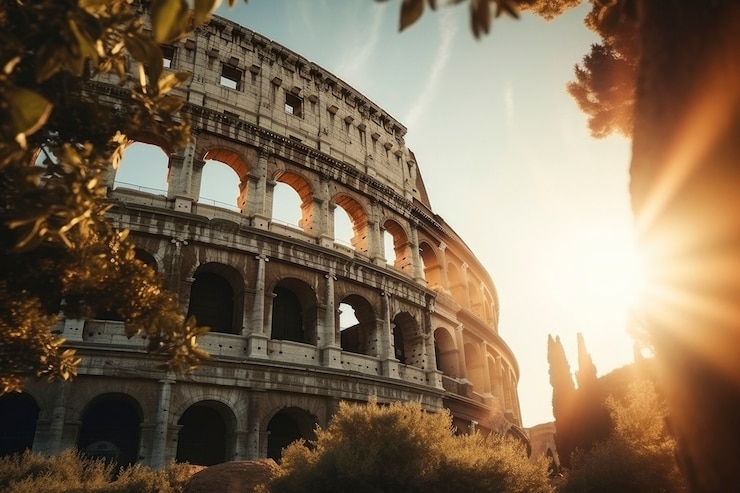 Foto gratuito vista dell'antico colosseo dell'impero romano