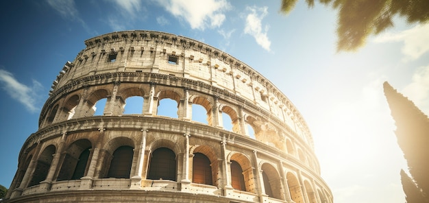 Vista dell'antico Colosseo dell'impero romano