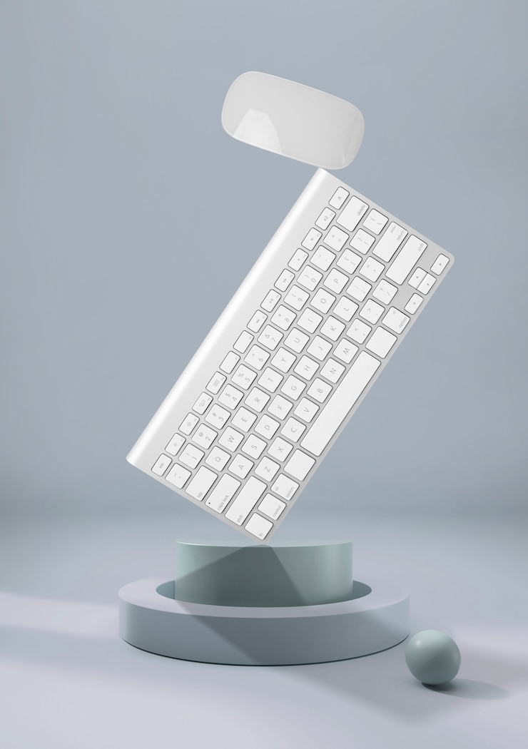 Foto gratuito vista dell'equilibrio dei prodotti elettronici sul podio