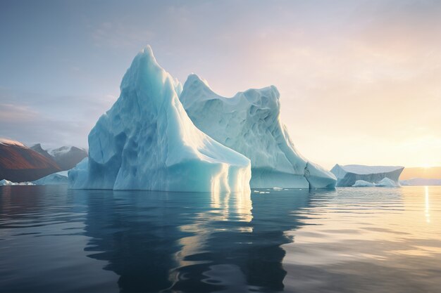 Vista dell'iceberg in acqua