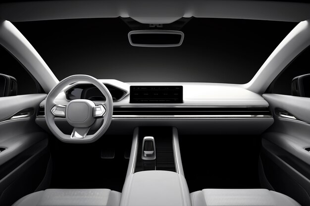 Vista dell'interno dell'auto in 3D