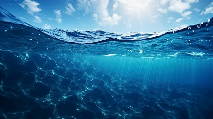 Foto gratuito vista dell'oceano ondulato o dell'acqua di mare
