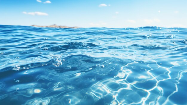 Vista dell'oceano ondulato o dell'acqua di mare