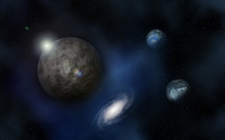 Foto gratuito vista dell&#39;universo con pianeti