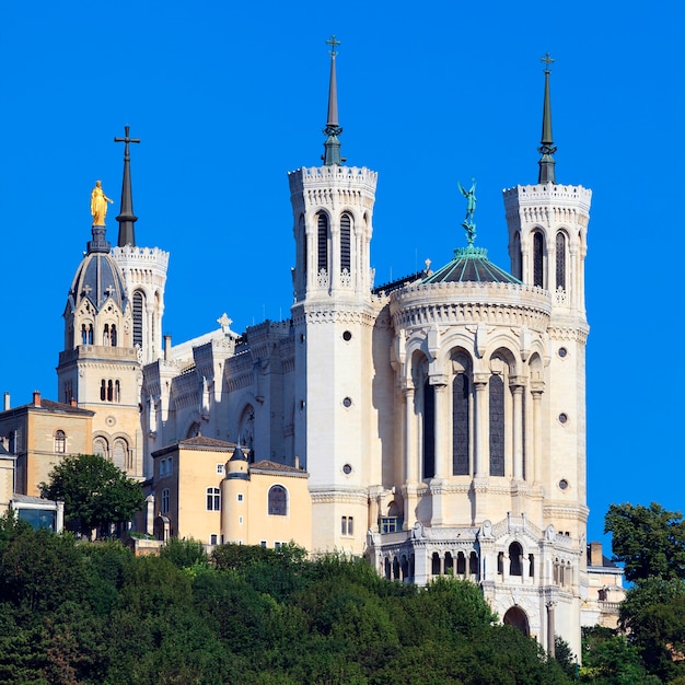 Vista della Basilica di Notre Dame de Fourviere, Lione, Francia