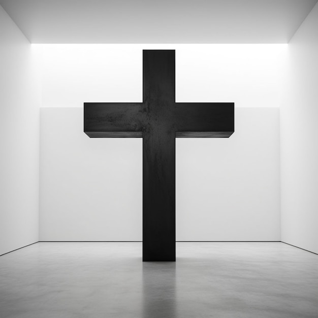 Vista della croce religiosa semplice 3d