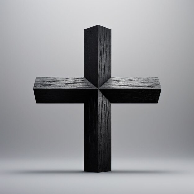 Vista della croce religiosa semplice 3d