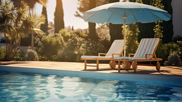 Vista della lussuosa piscina dell'hotel