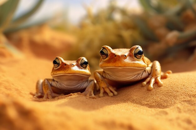 Vista della rana nel deserto