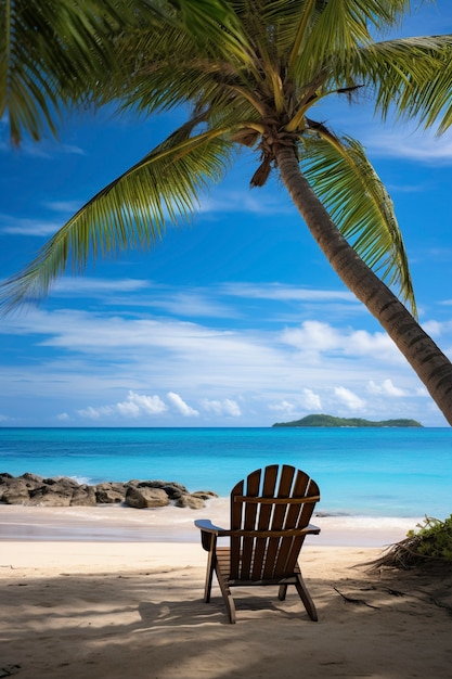 Vista della sedia da spiaggia in estate