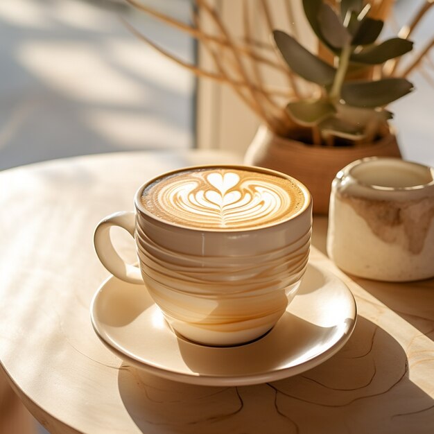 Vista della tazza di caffè